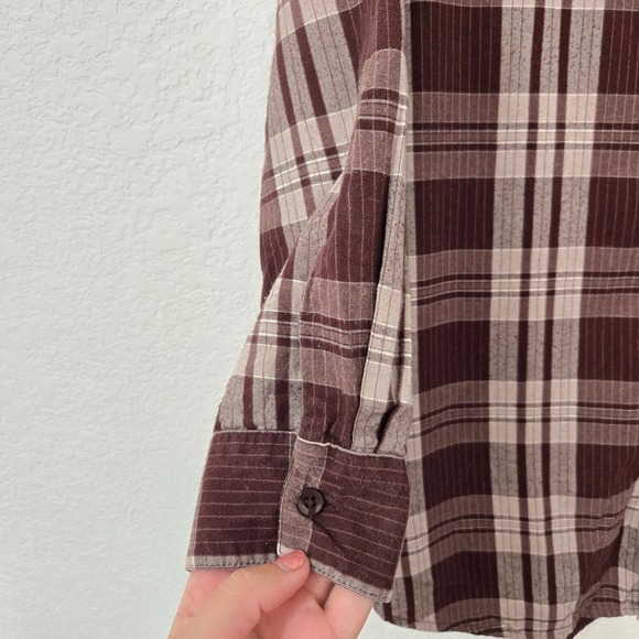 Garnet Hill 12 Womens Plaid Tunic Button Down Long Sleeve Organic‎ Cotton - Picture 3 of 7